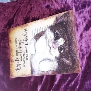 Cat metal sign